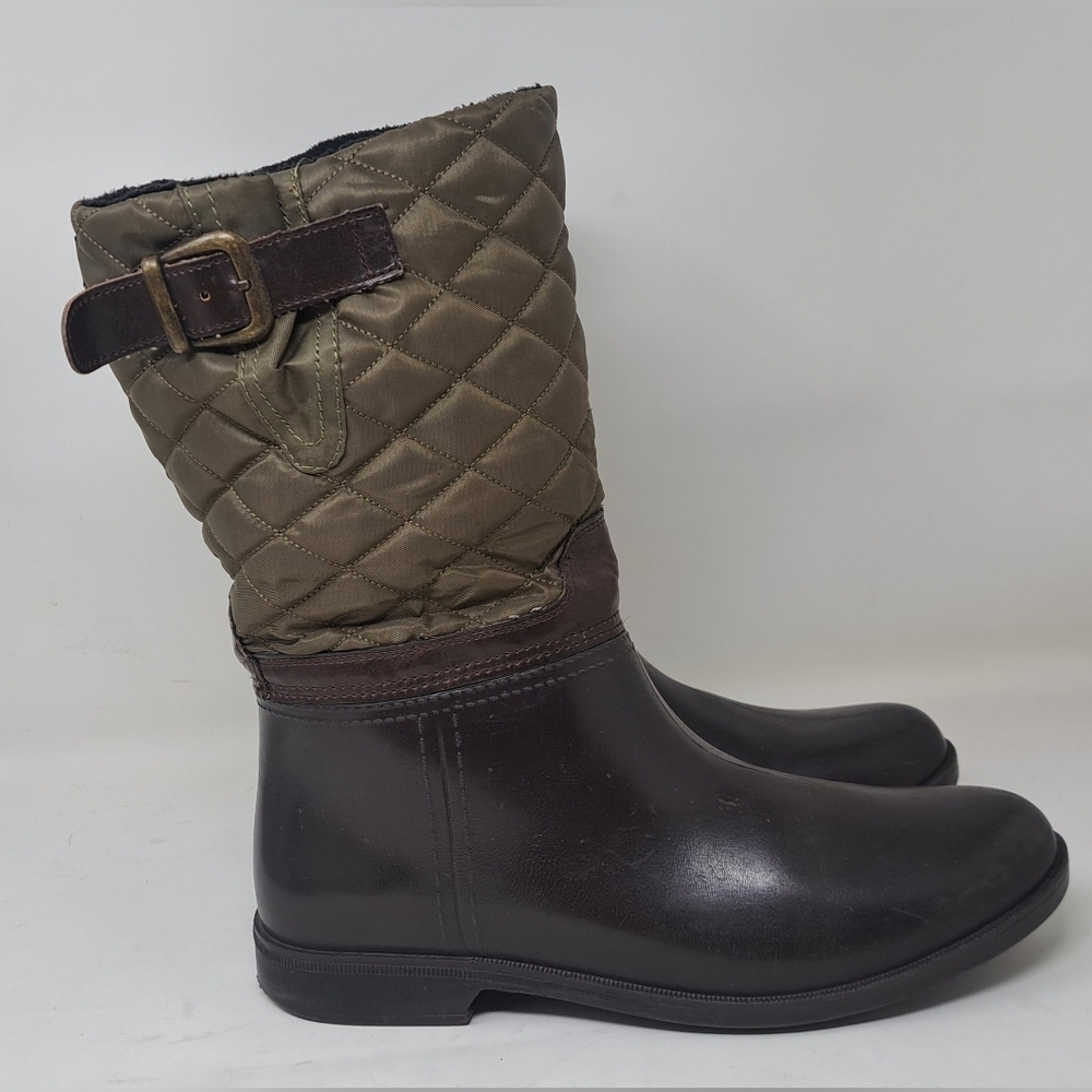 Storm By Cougar Women's Sassy Rain Boots Boot Olive Quilted Buckle Size 9 US - Picture 1 of 14
